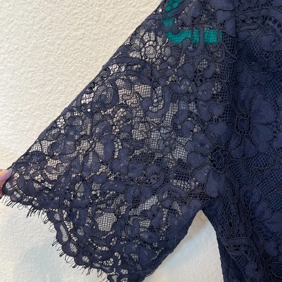 Blue Lace Romper, Size Medium - Picture 5 of 7